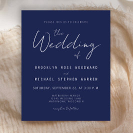 Convite de Casamento Escrito Orçamento Mínimo Azul