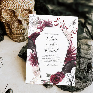 Convite de Casamento Escuro de outono de Halloween
