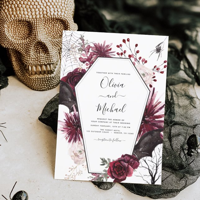 Convite de Casamento Escuro de outono de Halloween (Criador carregado)