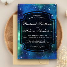 Convite de Casamento Espaço Galáxia Celestial Mode