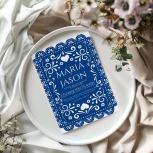 Convite de Casamento Espanhol Arte Popular Branco