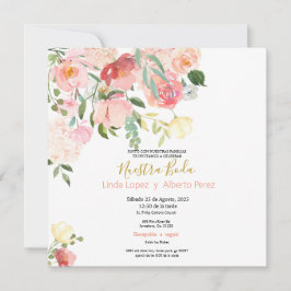 Convite de Casamento Espanhol Flor Silvestre