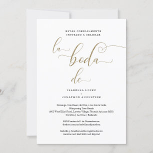 Convite de casamento Espanhol Tudo em Um w- RSVP R