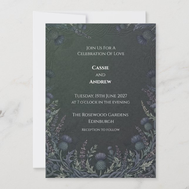 Convite de Casamento Espinho Céltico (Frente)