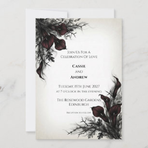 Convite de Casamento Espinho de Lírio Calla Escuro