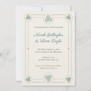 Convite de Casamento Espiral Triskel Celta