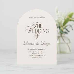 Convite de Casamento Espresso Ivory Luxo Silencios