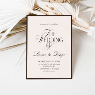 Convite de Casamento Espresso Luxo Moderno Marfim