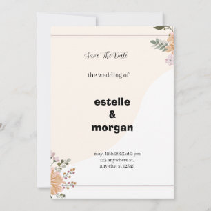 Convite De Casamento Estético Rosa