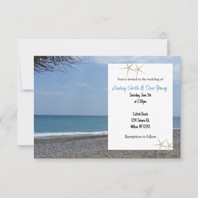 Convite de Casamento Estilo Praia (Frente)