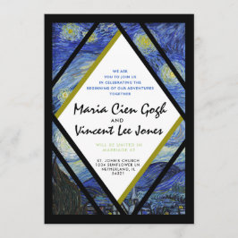 Convite de Casamento Estrela Noturna de Van Gogh