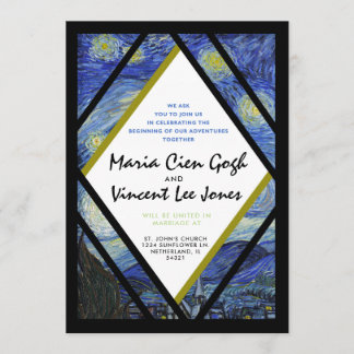 Convite de Casamento Estrela Noturna de Van Gogh