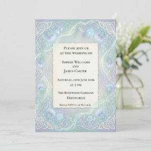 Convite de Casamento Étereo com Cardo Celta