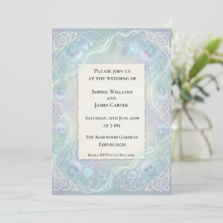 Convite de Casamento Étereo com Cardo Celta