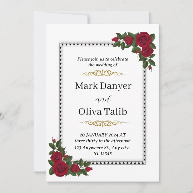 Convite De Casamento | Eterno e personalizável (Frente)