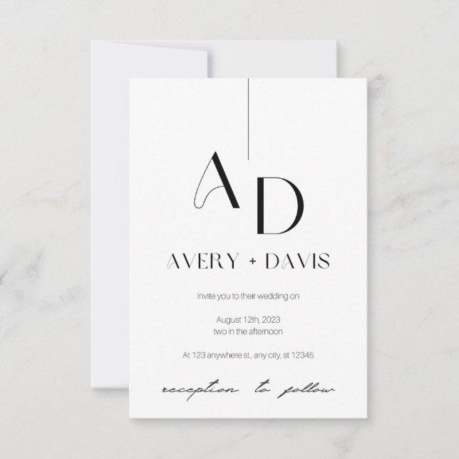 Convite de casamento Ethereal Harmony (Frente)