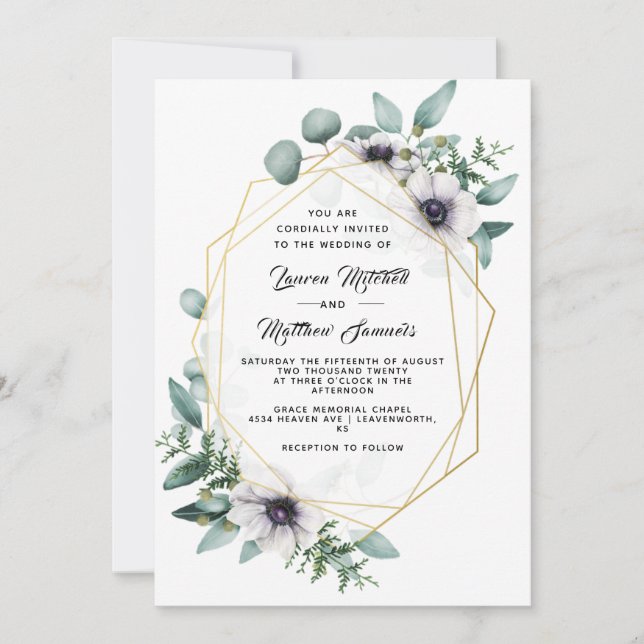 Convite de Casamento Eucalipto (Frente)