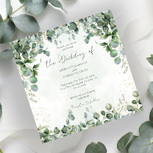Convite de Casamento Eucalipto Quadrado 1001