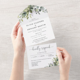 Convite de Casamento Eucalyptus All in One