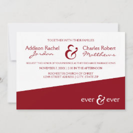 Convite de Casamento Ever & Ever Burgundy Angle