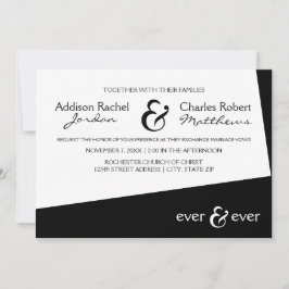 Convite de Casamento Ever & Ever Preto Ângulo