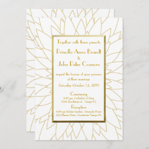 Convite de casamento, excelentes gatsby, dahlia ge