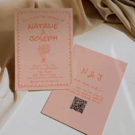 Convite de Casamento Excêntrico com Código QR Dese