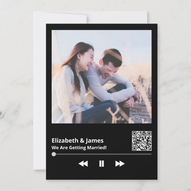 Convite de Casamento Exclusivo do Código QR de Fot (Frente)