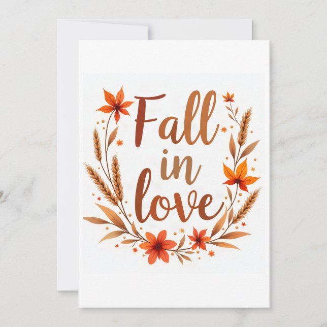 Convite de Casamento Fall In Love (Frente)