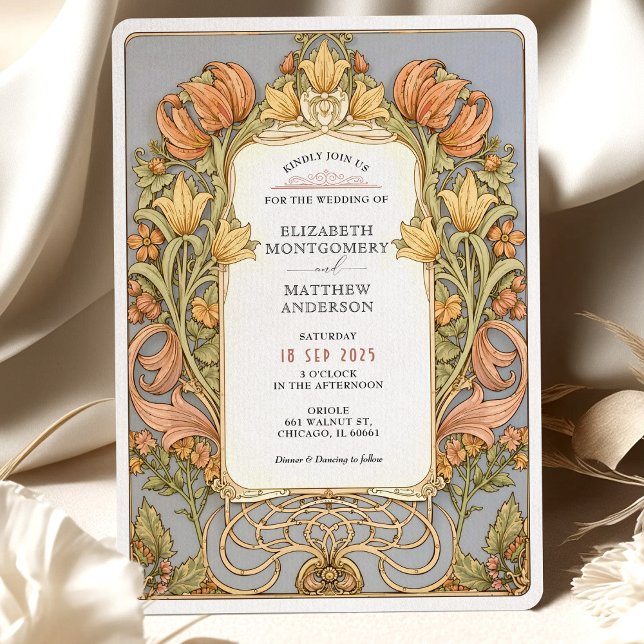 Convite de Casamento Fall William Morris (Criador carregado)