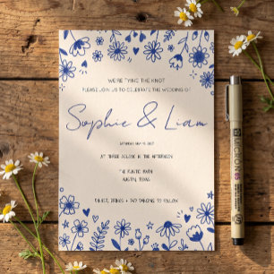 Convite de Casamento Fantasia de Flor Silvestre De