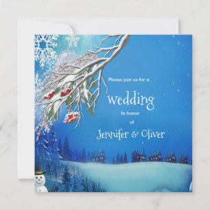 Convite de Casamento Fantasia de Inverno Nevado