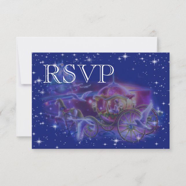 Convite de casamento fantasia princesa RSVP (Frente)