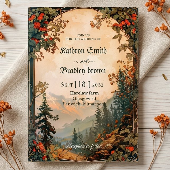 Convite de Casamento Fantasy Nouveau (Criador carregado)