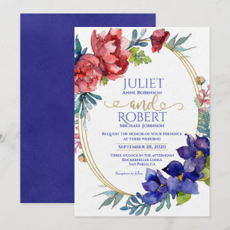Convite de Casamento | Felicidade Aquarela Floral