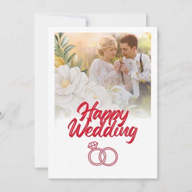 Convite de Casamento Feliz (Frente)