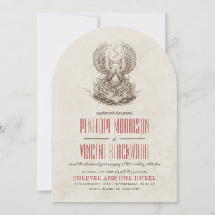 Convite de Casamento Fenix Ressurgindo Vintage