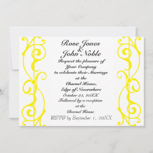 Convite De Casamento Fibril Ivory (Amarelo)