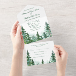 Convite de Casamento Fir Tree All in One