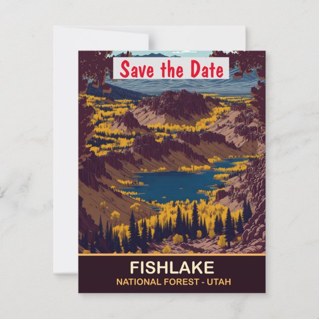 Convite de Casamento Fishlake National Forest Utah (Frente)