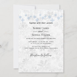 Convite de Casamento Floco de Neve de Inverno