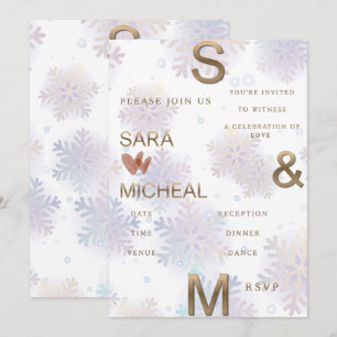Convite de Casamento Floco de Neve Elegante – Meta