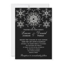 Convite de Casamento Flocos de Neve Brilho Pratead
