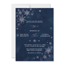 Convite de Casamento Flocos de Neve da Meia-Noite