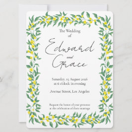 Convite de Casamento Flor Amarela Selvagem Cartão 