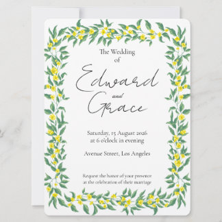 Convite de Casamento Flor Amarela Selvagem Cartão