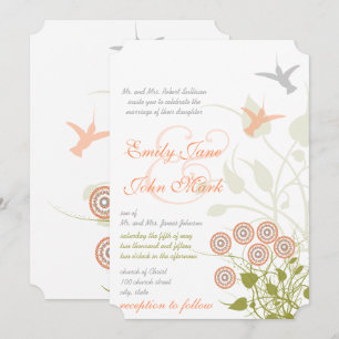 Convite de Casamento Flor & Beija-flor Caprichoso