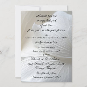 Convite de Casamento Flor Branca