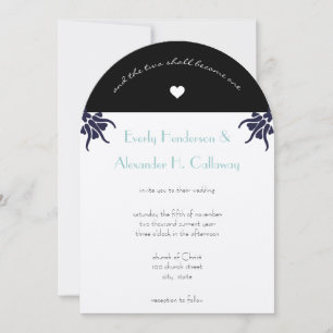 Convite de Casamento Flor Cristã Art Déco