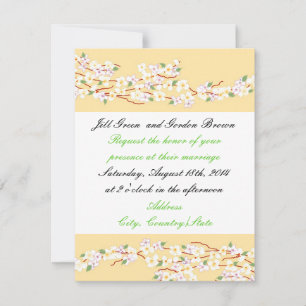 Convite de Casamento Flor de Amarelo Elegante